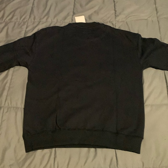 NWT Anine Bing Sport Navy Blue Sweater White Distressed Embroidery Large or Med - Picture 2 of 3